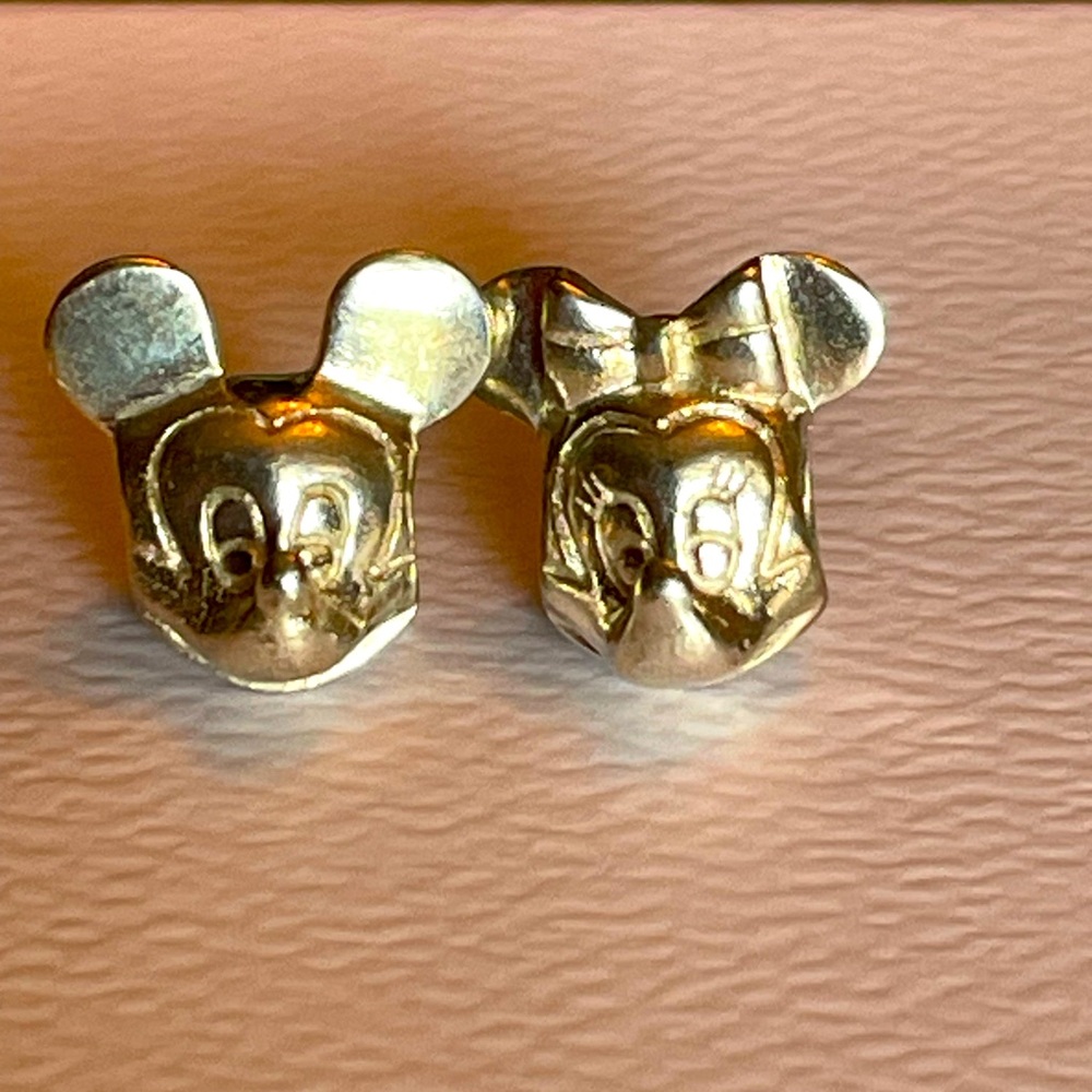 Authentic Chamilia Mickey and Minnie Disney profile charms price is for the pair